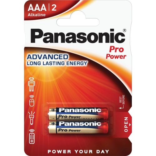 Panasonic Pro Power AAA mikro 1.5V szupertartós alkáli elemcsomag LR03PPG-2BP