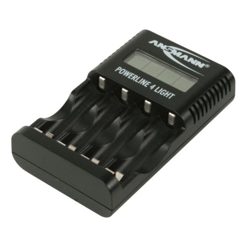 ANSMANN akkumulátortöltő 4x AA és AAA NiMH akkuhoz - cellafigyelés / csepptöltés / LCD / USB Powerli