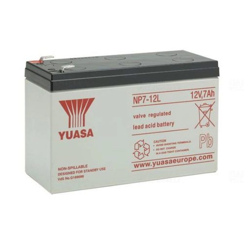 YUASA NP7-12L szünetmentes riasztó akkumulátor, 12 V, 7 Ah