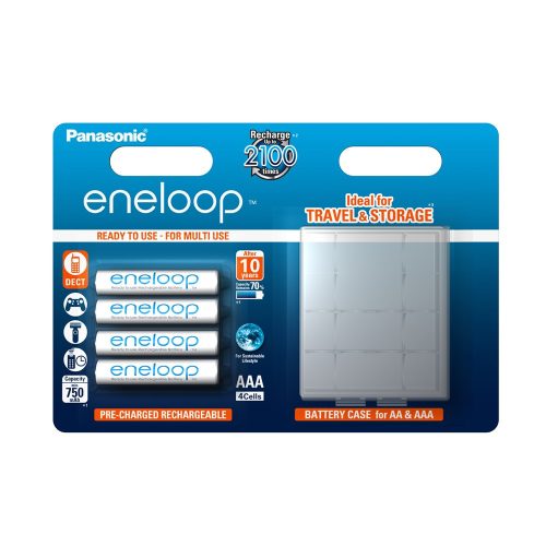 eneloop BK-4MCCEC/4BE AAA 750mAh Ni-MH akkumulátor + tok