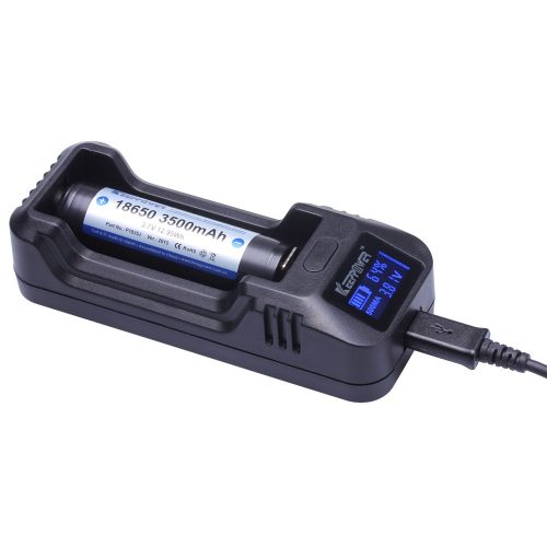 KeepPow er LCD akku töltő Li-ion 14500/16340/CR123/18650/26650 cellákhoz  