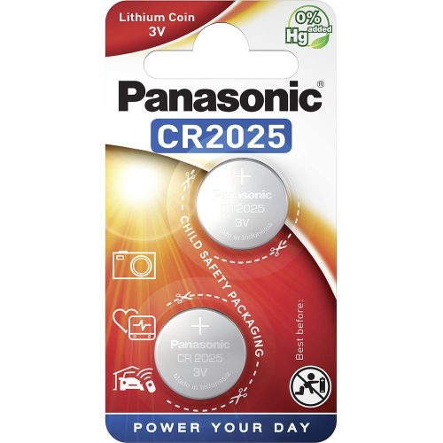 Panasonic CR2025 3V lítium gombelem 2db/csomag  