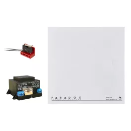   Paradox központdoboz, 16 V AC 30 VA transzformátor, első tamper, nem összeszerelt