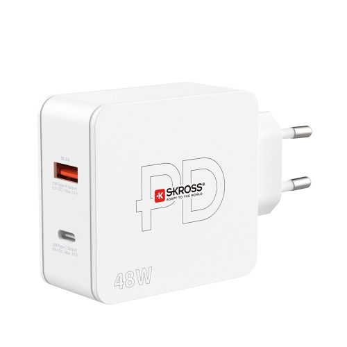 SKROSS USB gyorstöltő (USB-C, USB-A) 48W, PD