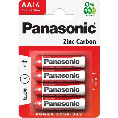 Panasonic Red Zinc AA ceruza 1.5V cink-mangán tartós elem 4b/csomag R6R