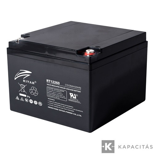 12V 26Ah zárt ólomakkumulátor RITAR, , 