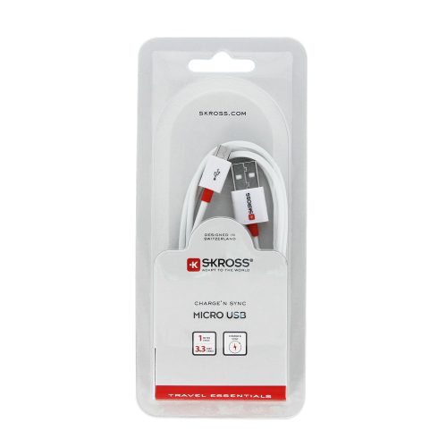 SKROSS USB kábel, töltő, szinkron, travel (microUSB) 1m