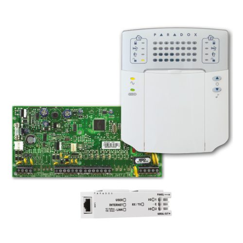 SP5500 központ, K32+ LED kezelő, IP150+ modul