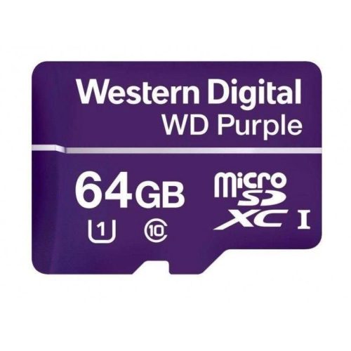 WD Purple 64GB QD101, Class 10 UHS-1 microSDXC memóriakártya