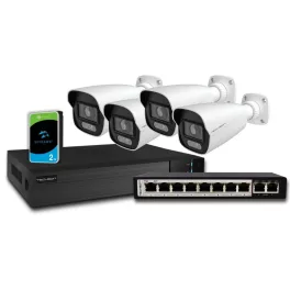   Techson TCR I44 S08-L2A2 8 csatornás IP rögzítő + 2 TB HDD + 1 db TCS-AGP04-2GU switch + 4 db MS6 C006 Z4