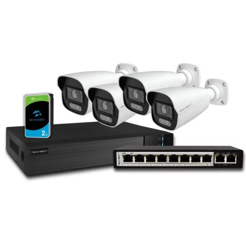 Techson TCR I44 S08-L2A2 8 csatornás IP rögzítő + 2 TB HDD + 1 db TCS-AGP04-2GU switch + 4 db MS6 C006 Z4